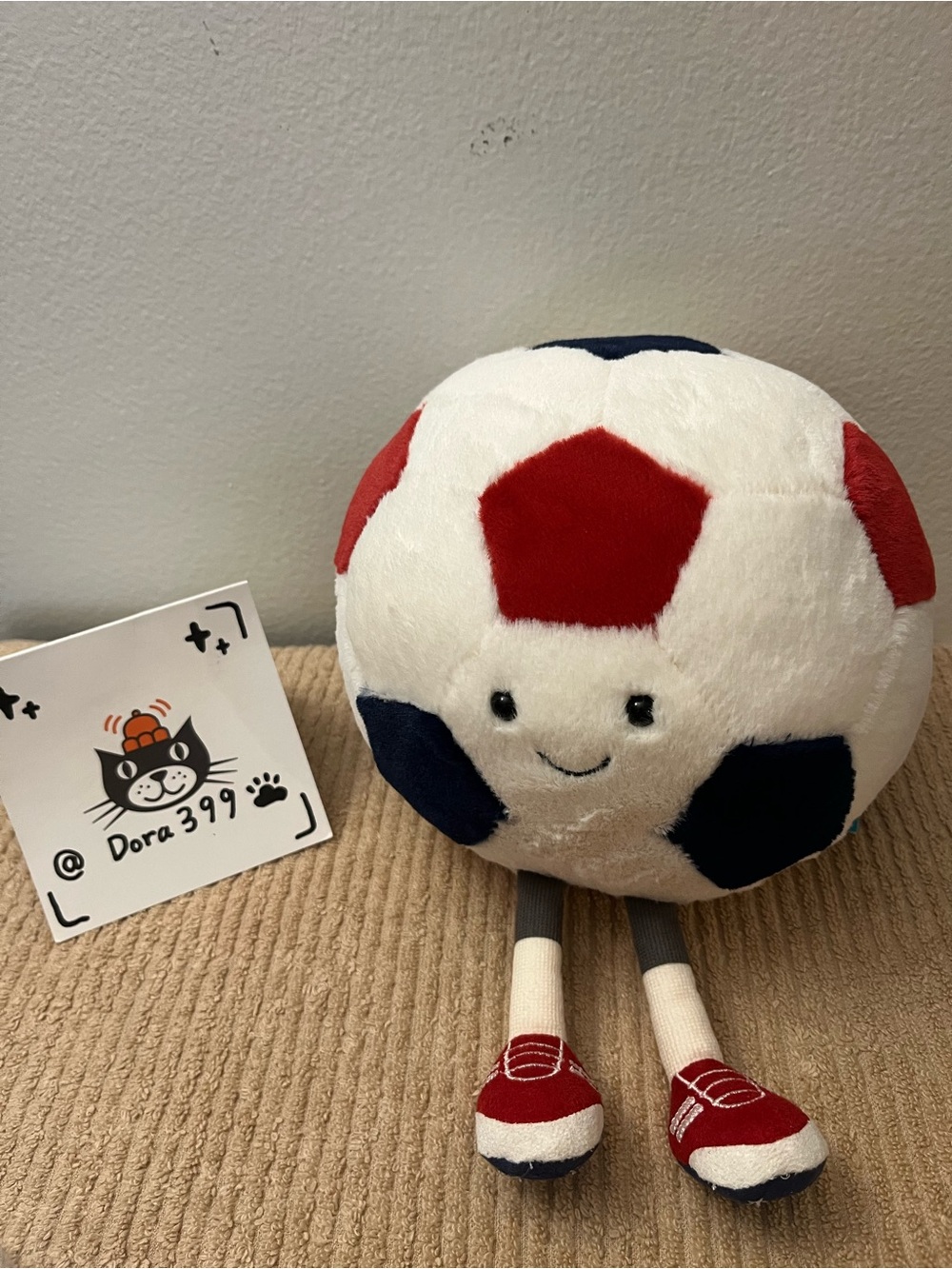 2026 World Cup Jellycat Amuseables USA Soccer Ball Large Plush NWT 10.5”⚽️🇺🇸